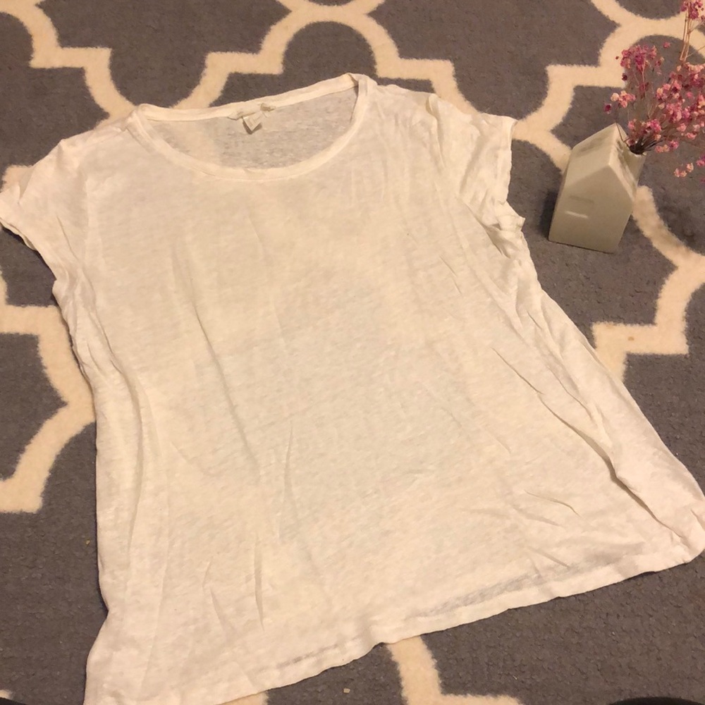 H&M White Linen Top